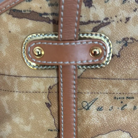 Alviero Martini Tan Map Print Women's Bag - Picture 6 of 11